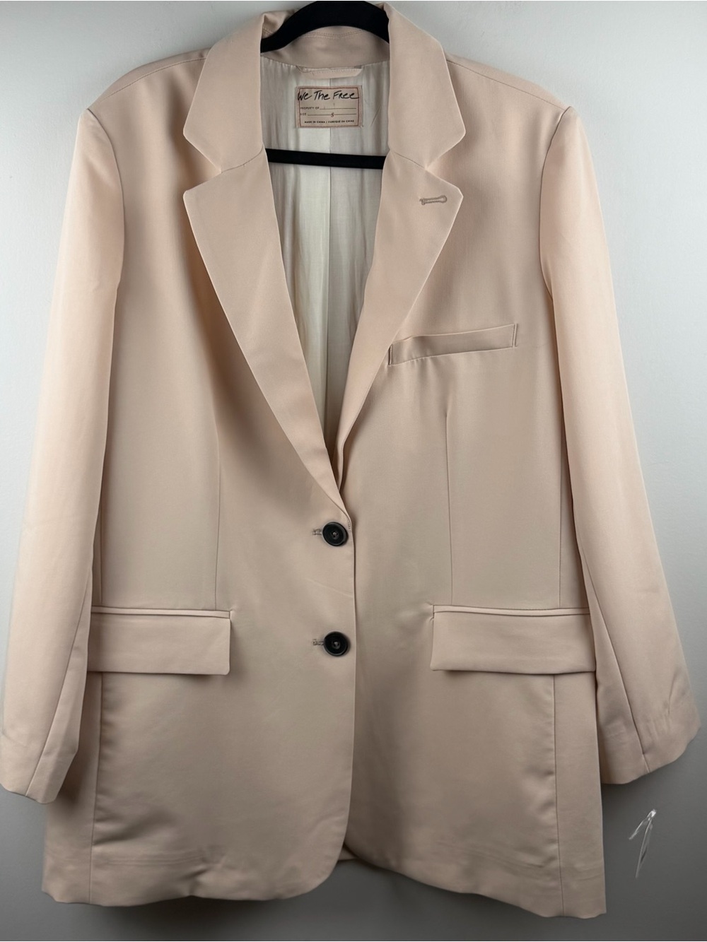 FREE PEOPLE We the Free Women's Jay Oversized Blazer Apricot Sz S MSRP $228 NWT